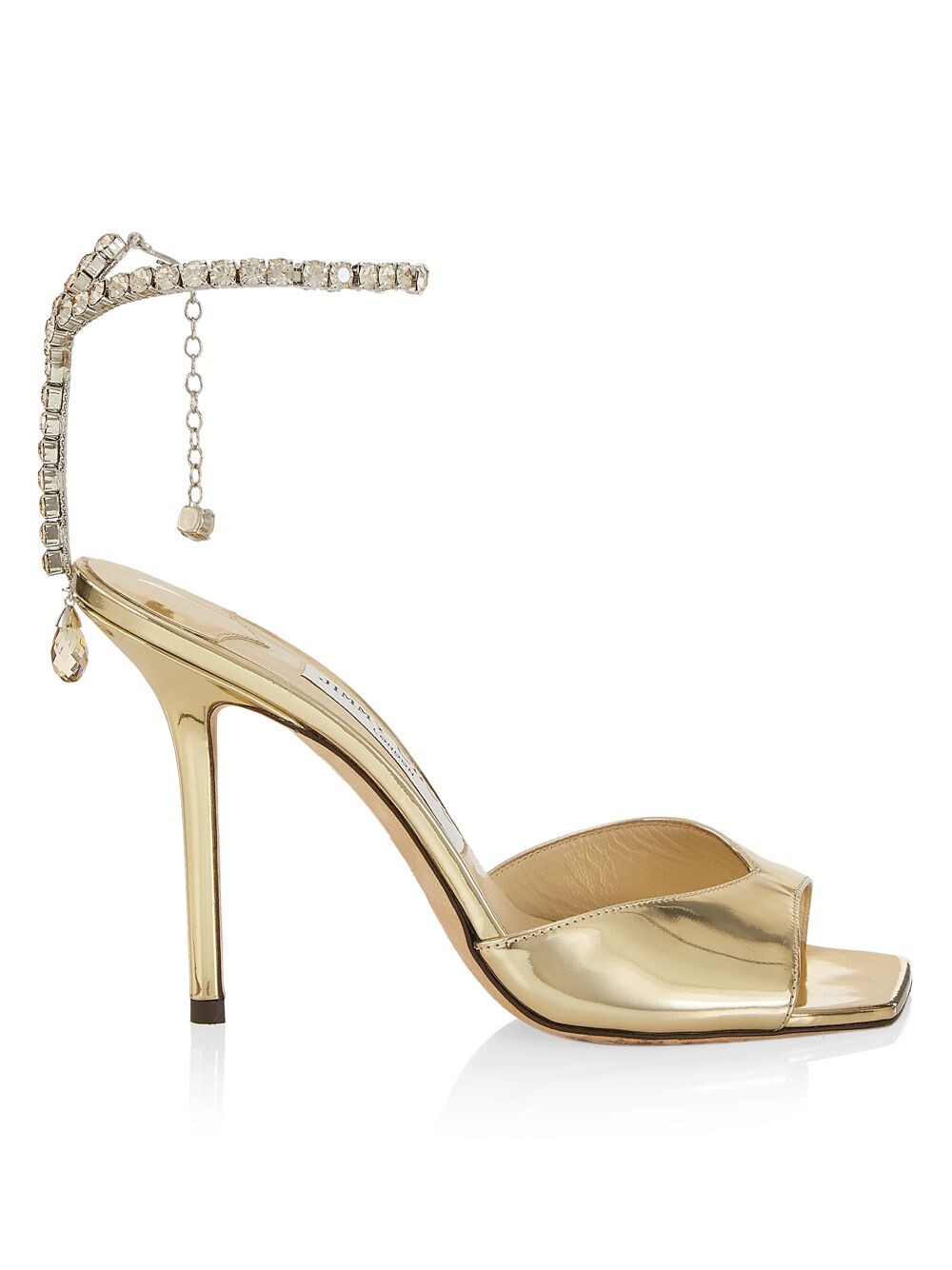 

Металлизированные кожаные сандалии Saeda 100MM Jimmy Choo, золотой