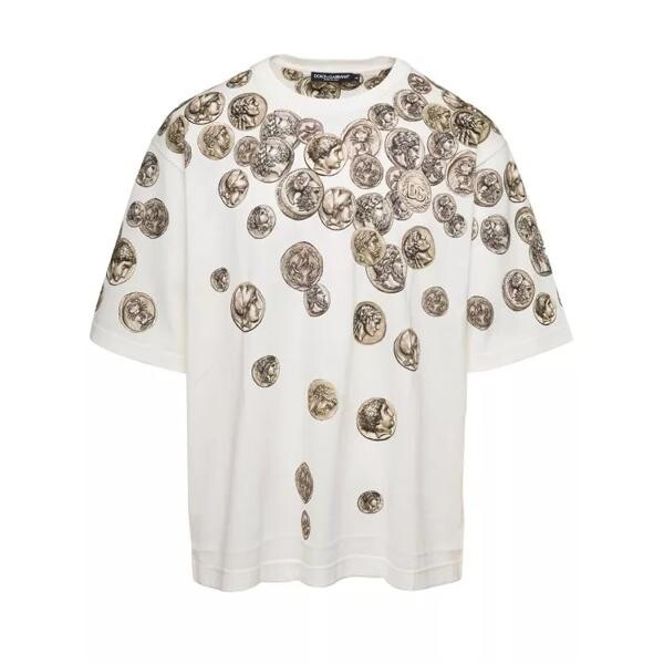 

Футболка oversized t-shirt with all-over 'monete' pri Dolce&Gabbana, белый