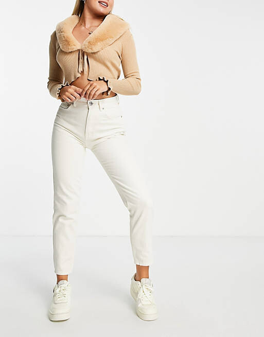 

Базовые джинсы для мамы Pull&Bear цвета экрю