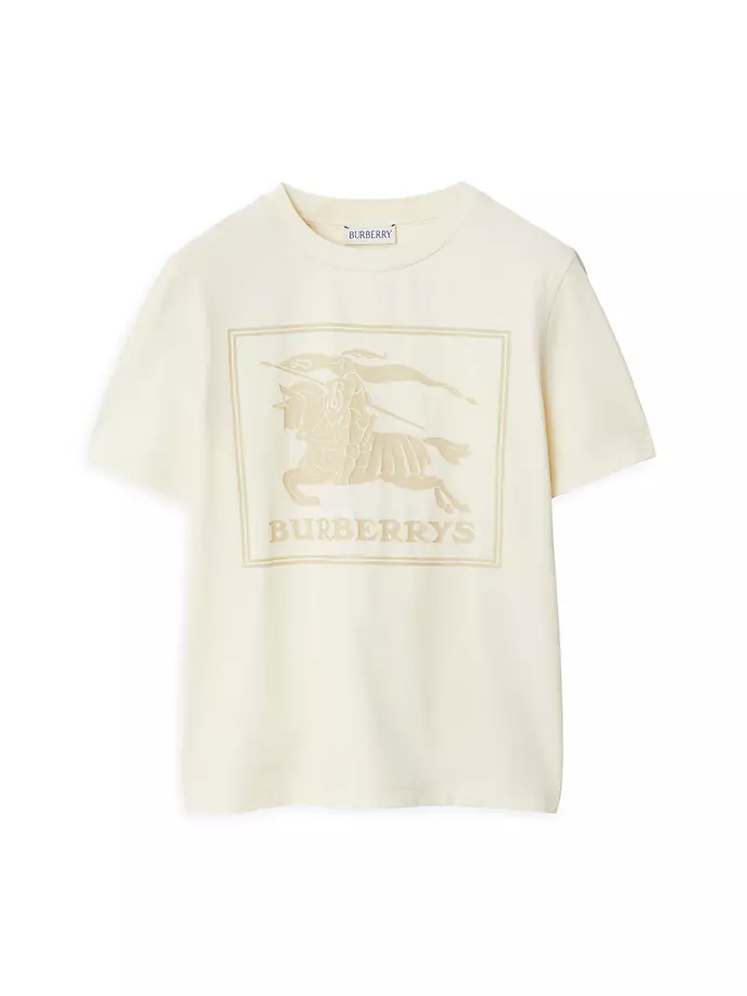 

Футболка с логотипом Little Boy's & Boy's Cedar Burberry, цвет pale cream