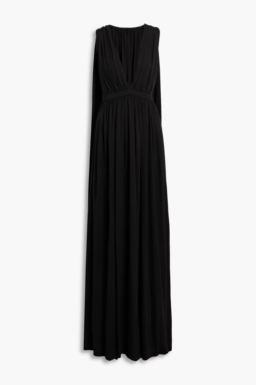 

Платье Ashley из джерси с эффектом кейпа и сборками Halston, черный
