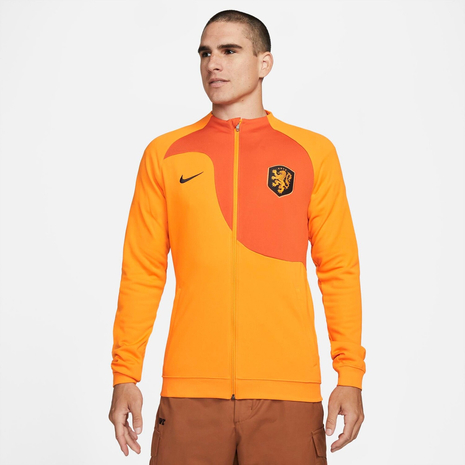 

Мужская трикотажная футбольная куртка Nike Nederland Academy Pro, апельсин