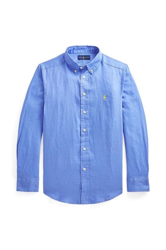 

Детская хлопковая рубашка Polo Ralph Lauren, синий