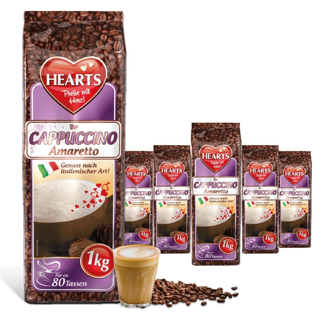 

HEARTS Капучино Амаретто 5 х 1 кг, оптовая упаковка Tsi Consumer Goods
