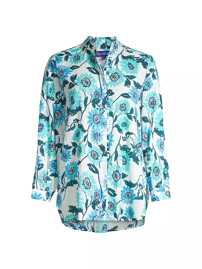 Хлопковая рубашка Tussa High-Low Ro'S Garden, цвет blue ortensia цена и фото