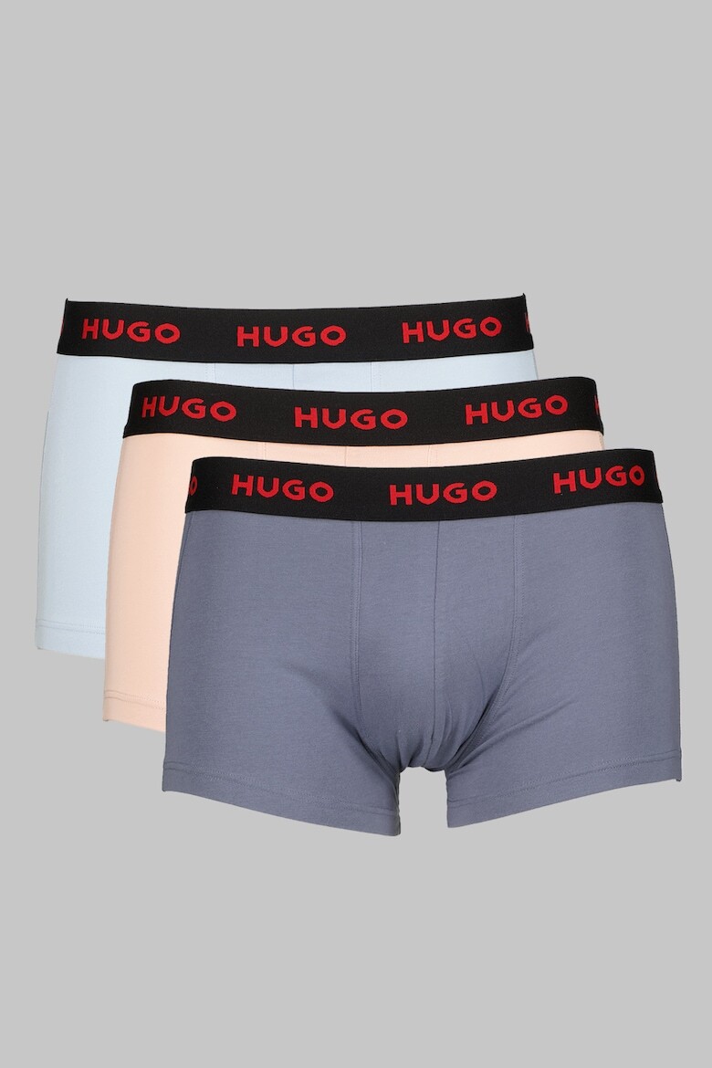 

Боксеры с логотипом - 3 пары Hugo, синий