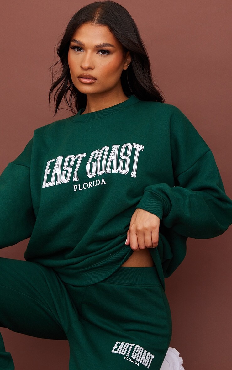 

PrettyLittleThing Зеленый свитшот с принтом