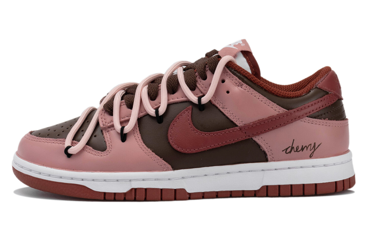 

Кроссовки Nike Dunk Skateboarding Shoes Women's Low-top Rouge Campeche/Brun, красный