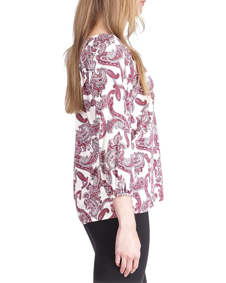 

Топ Michael Kors Petite Paisley Peasant Top, цвет Bone