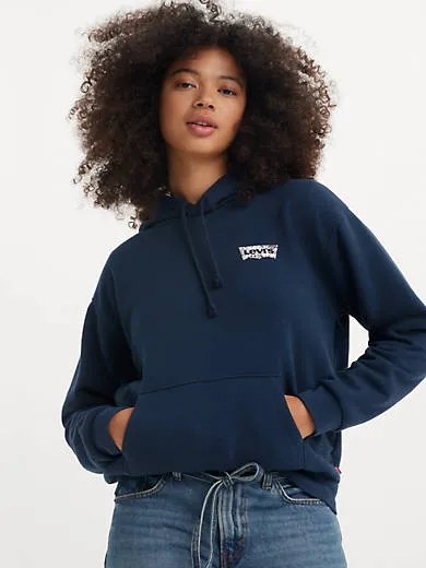 

Повседневная толстовка с худи и графическим рисунком Levi's, синий