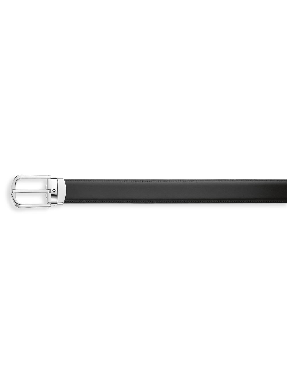 

Двусторонний кожаный ремень с изогнутой пряжкой в форме подковы Montblanc, черный