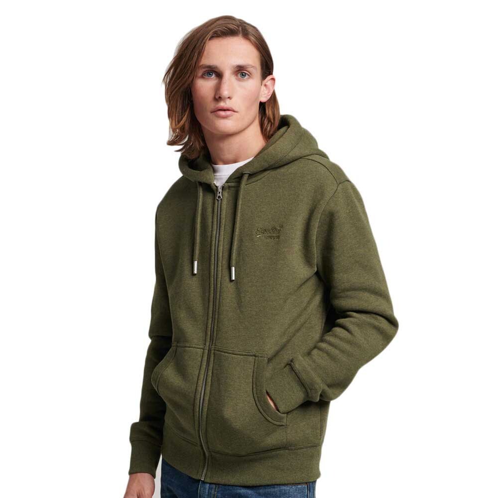 

Толстовка Superdry Vintage Logo Embroidered Full Zip, зеленый