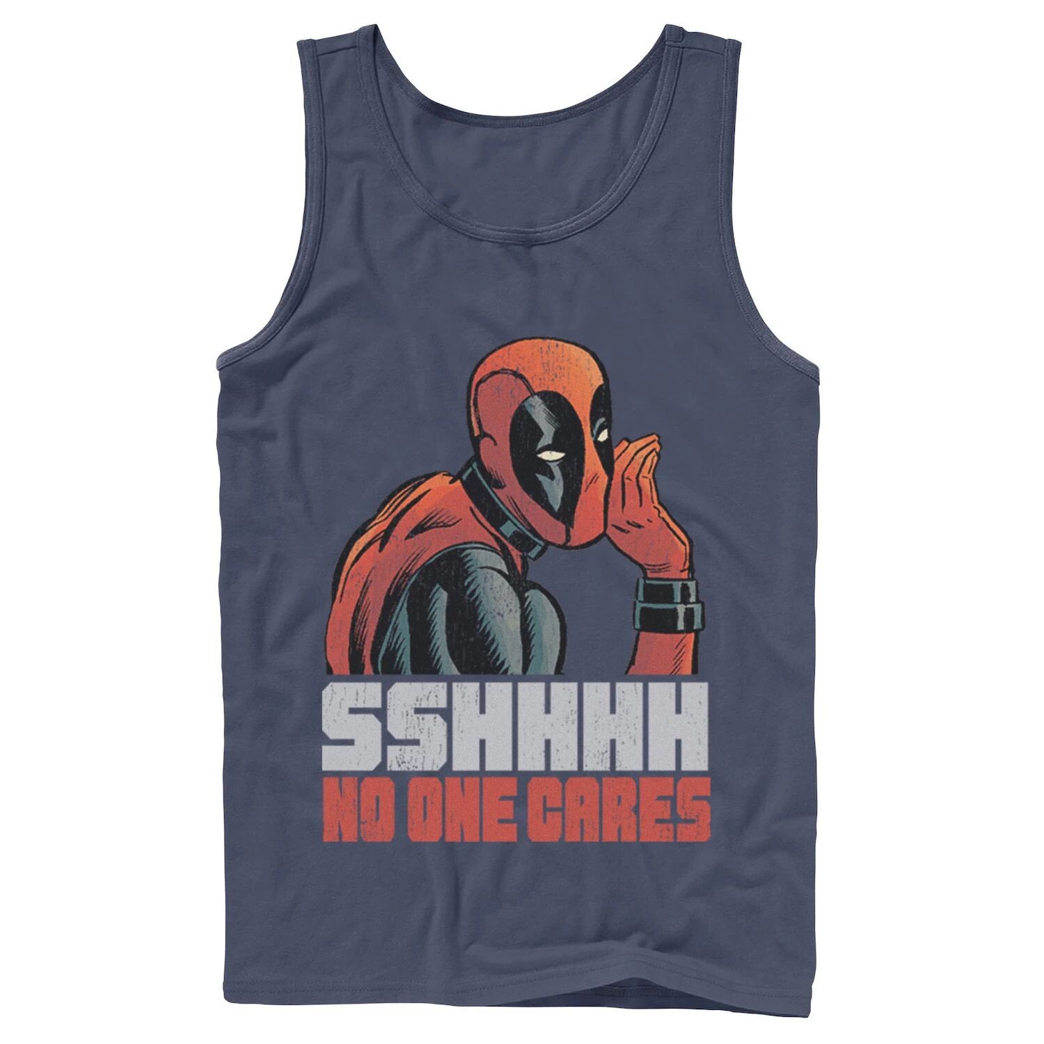 

Мужская майка Marvel Deadpool SHHH No One Cares Whisper Tank Licensed Character