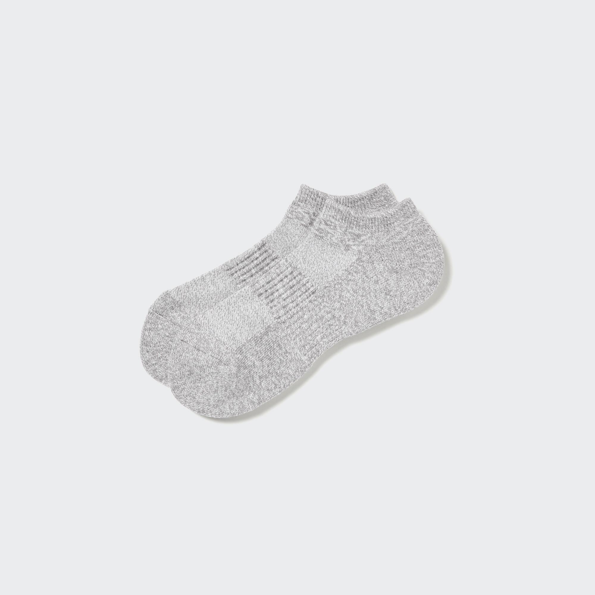 Короткие носки с ворсом Heattech UNIQLO, серый короткие термоноски heattech uniqlo синий