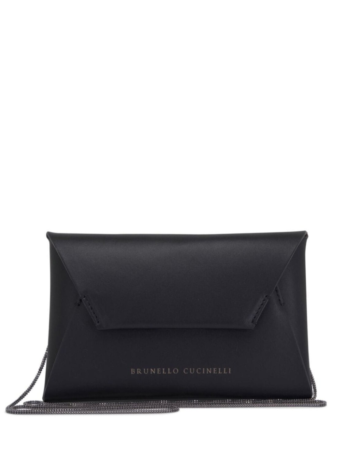 

Brunello Cucinelli кожаный конверт-клатч с логотипом, черный