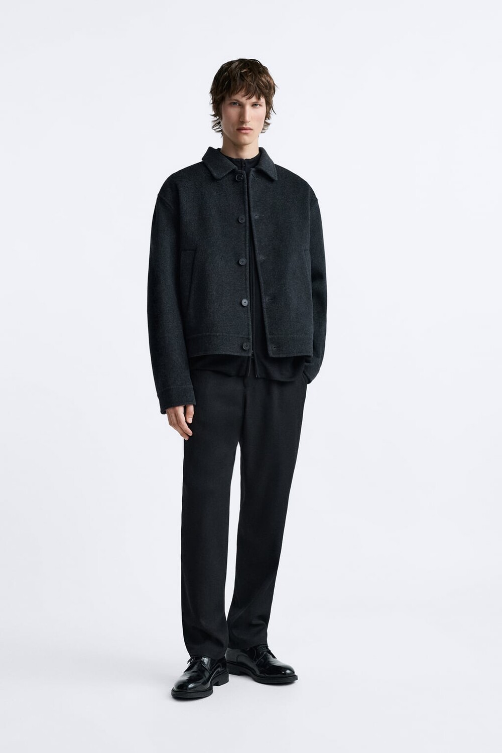 

Двусторонняя куртка из 100 шерсти ZARA, серый