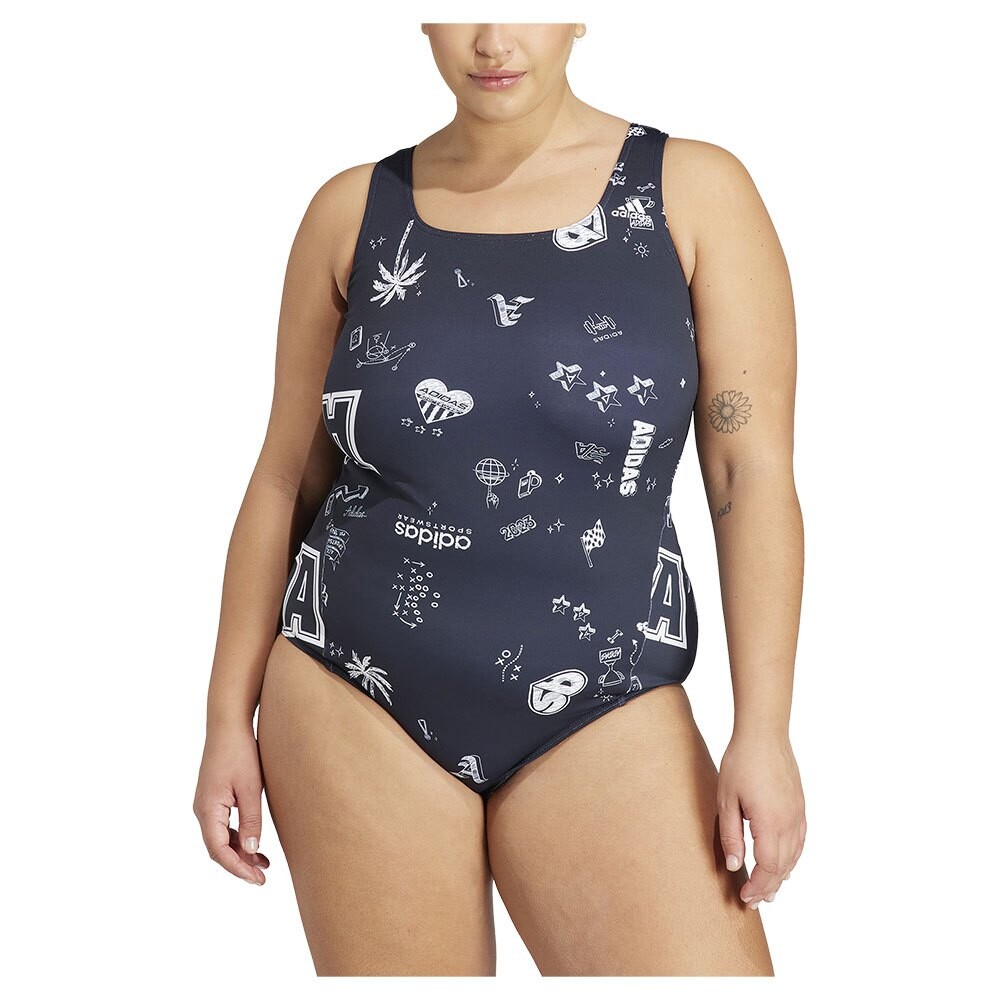 

Купальник adidas Brand Love Franchise Plus Size, черный