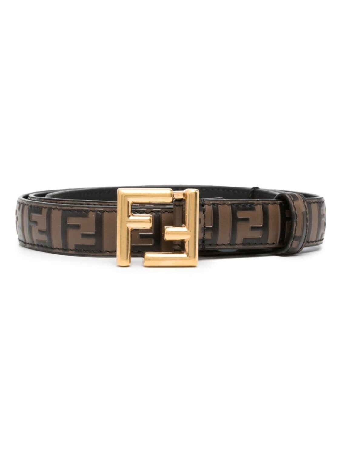 

FENDI ремень с логотипом FF, коричневый