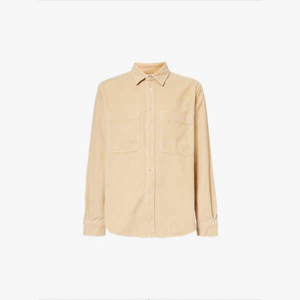 Рубашка из хлопка и вельвета стандартного кроя с накладными карманами Ps By Paul Smith, цвет tan серая рубашка с вышивкой ps by paul smith