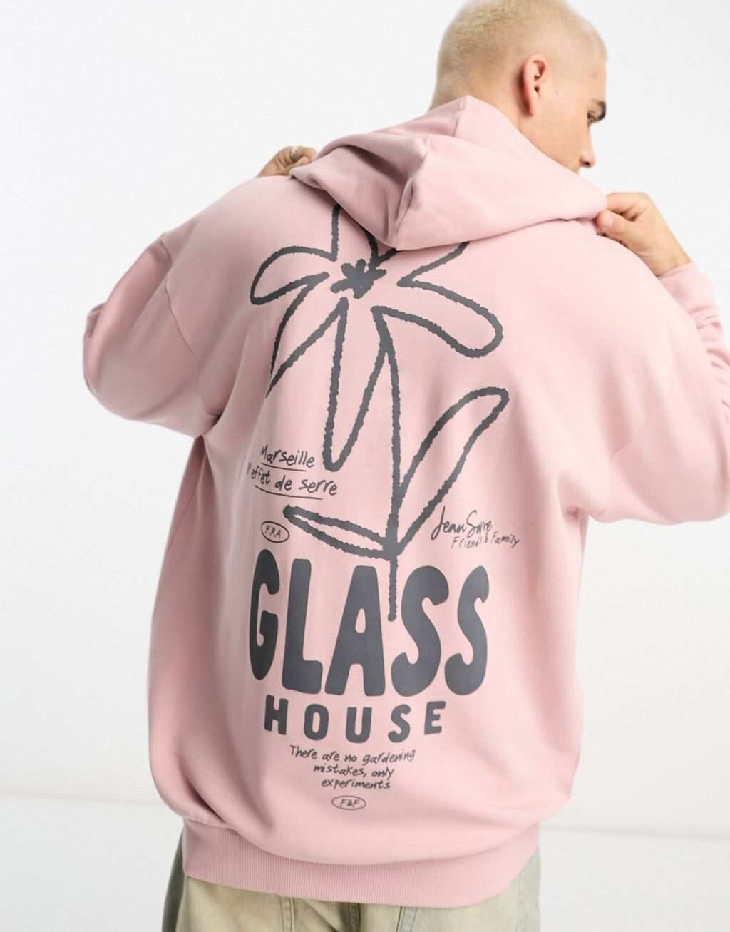 

Толстовка оверсайз пыльно-фиолетового цвета с рисунком на спине ASOS DESIGN