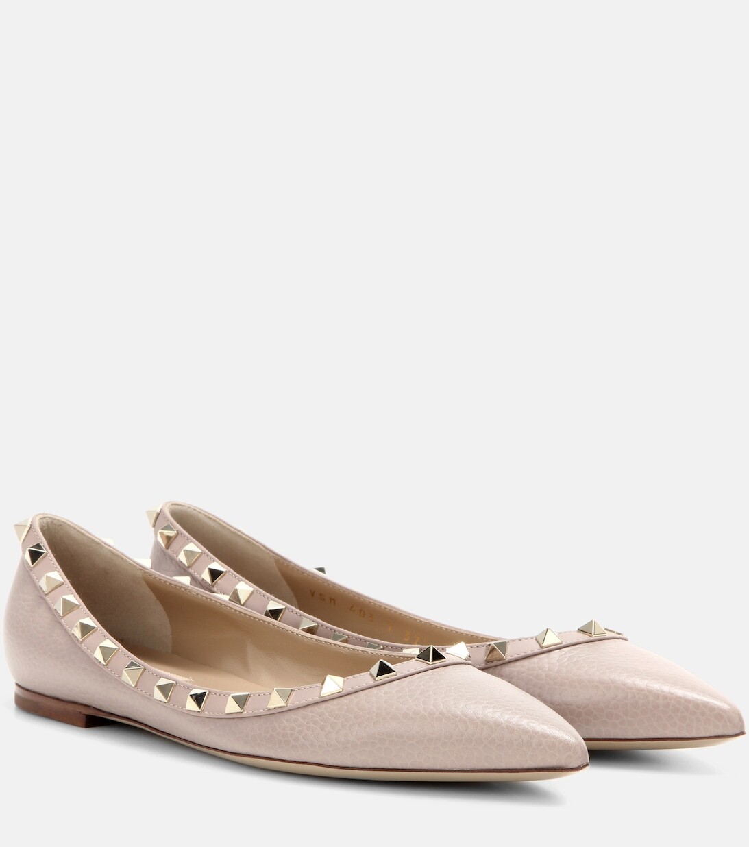 

Кожаные балетки Rockstud Valentino Garavani, нейтральный