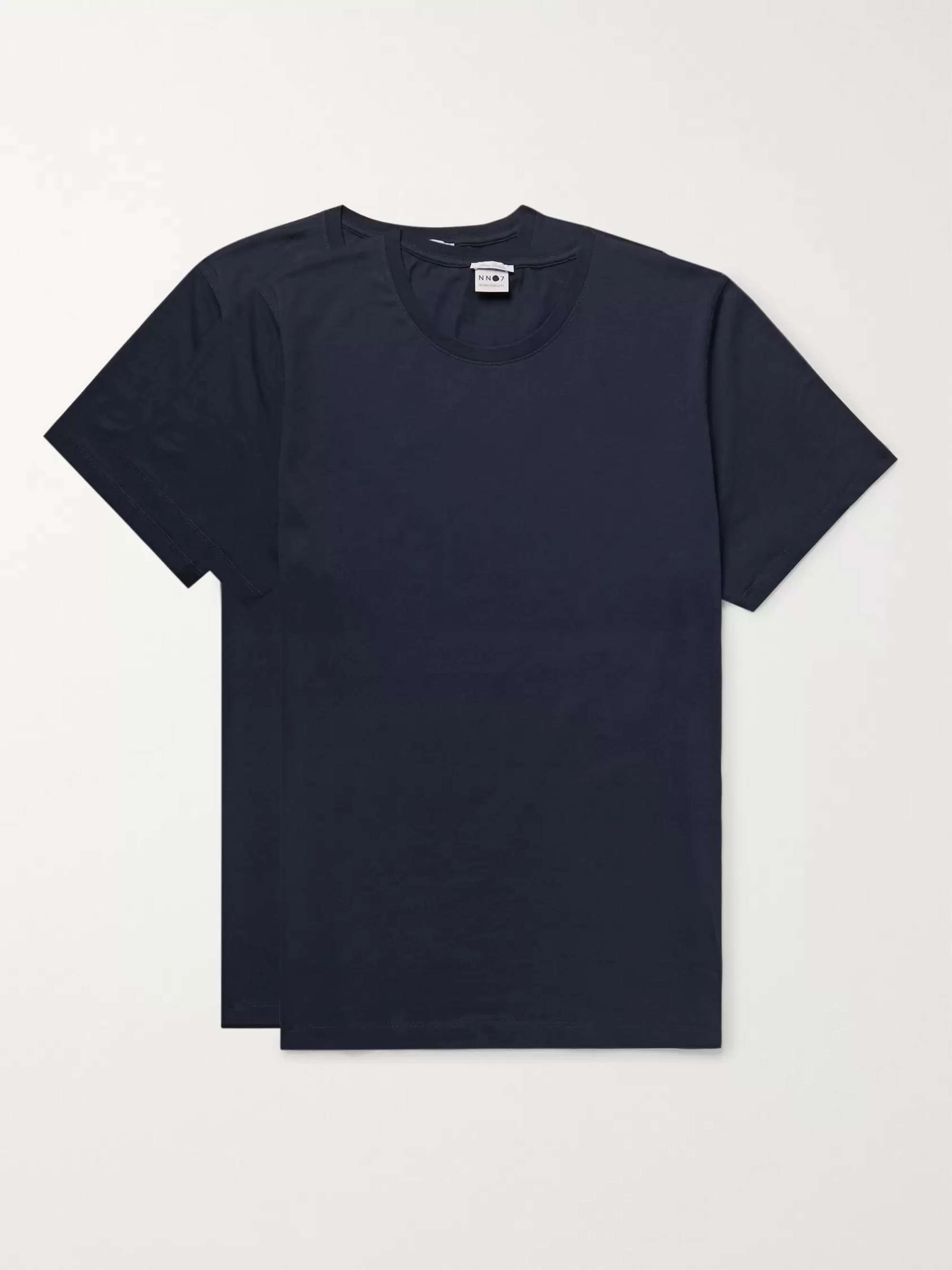 цена Комплект из двух футболок Pima из хлопкового джерси NN07, синий