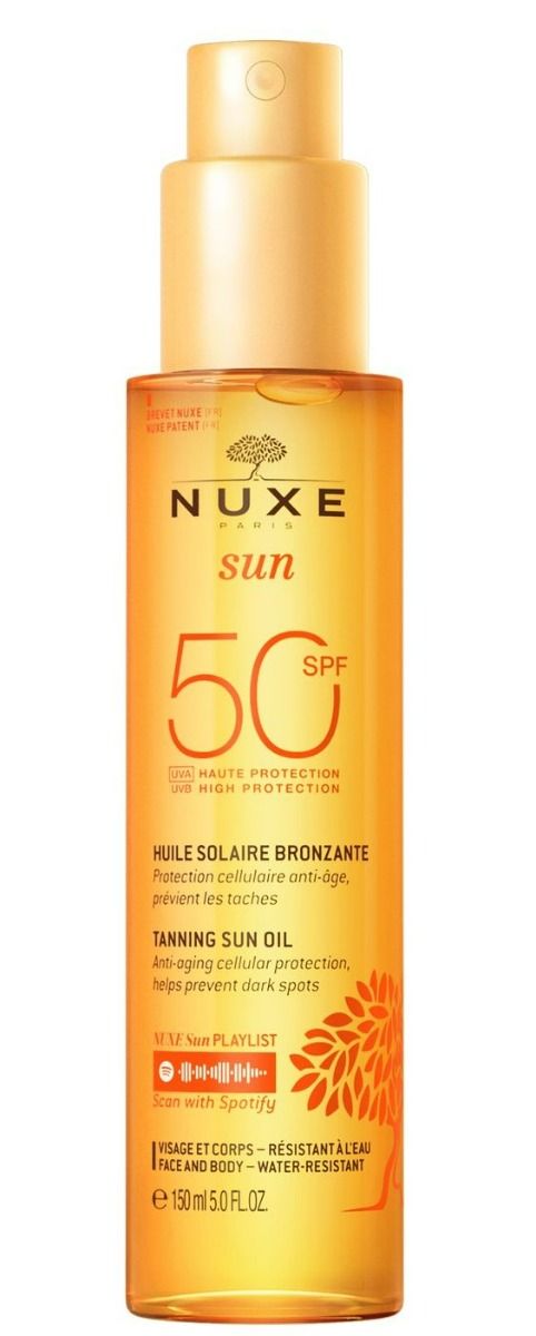 Nuxe Sun SPF50 масло для загара, 150 ml
