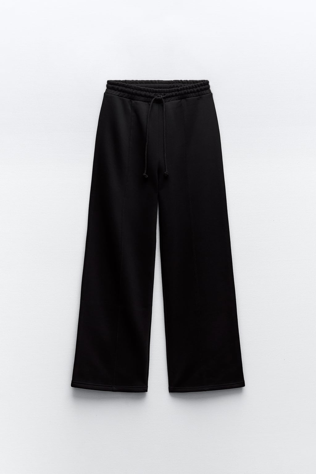 Широкие плюшовые брюки ZARA, черный широкие брюки zara белый