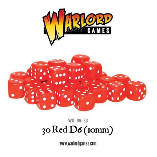 Фигурки D6 Dice Pack – Red (30) Warlord Games haxtec metal d6 dice 3 pack black red metal die dnd dice rpg