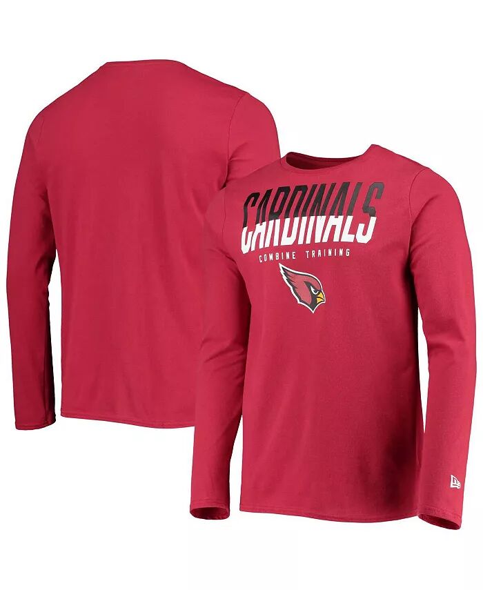 

Мужская футболка Cardinal Arizona Cardinals с длинным рукавом с разрезом New Era, красный