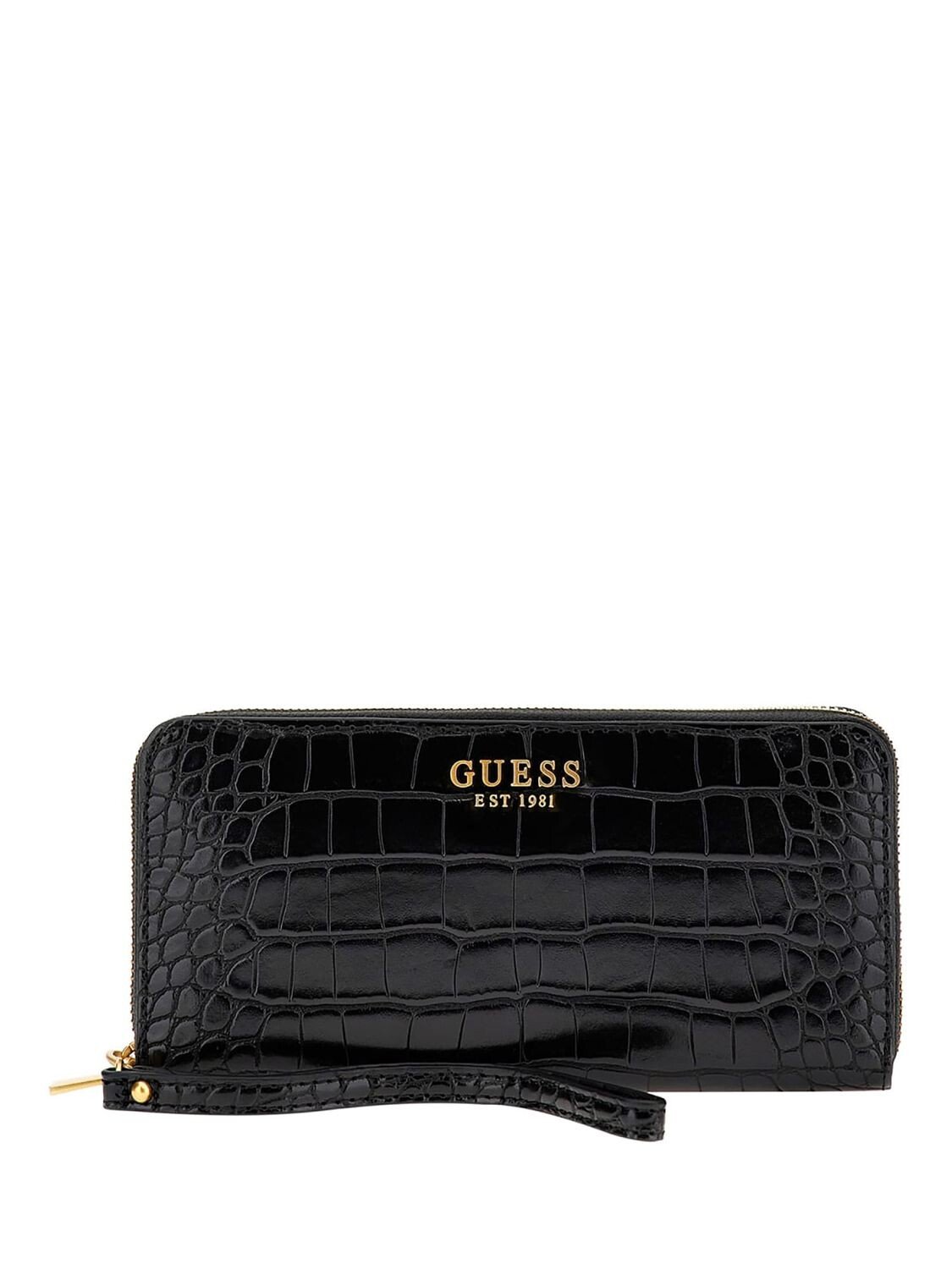 

Большой кошелек Guess Laurel из искусственной кожи крокодила, черный