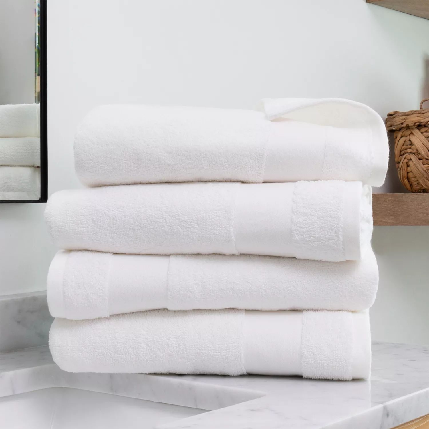 4 упаковки полотенец из 100% хлопка, все необходимое для домашней ванной комнаты, белый