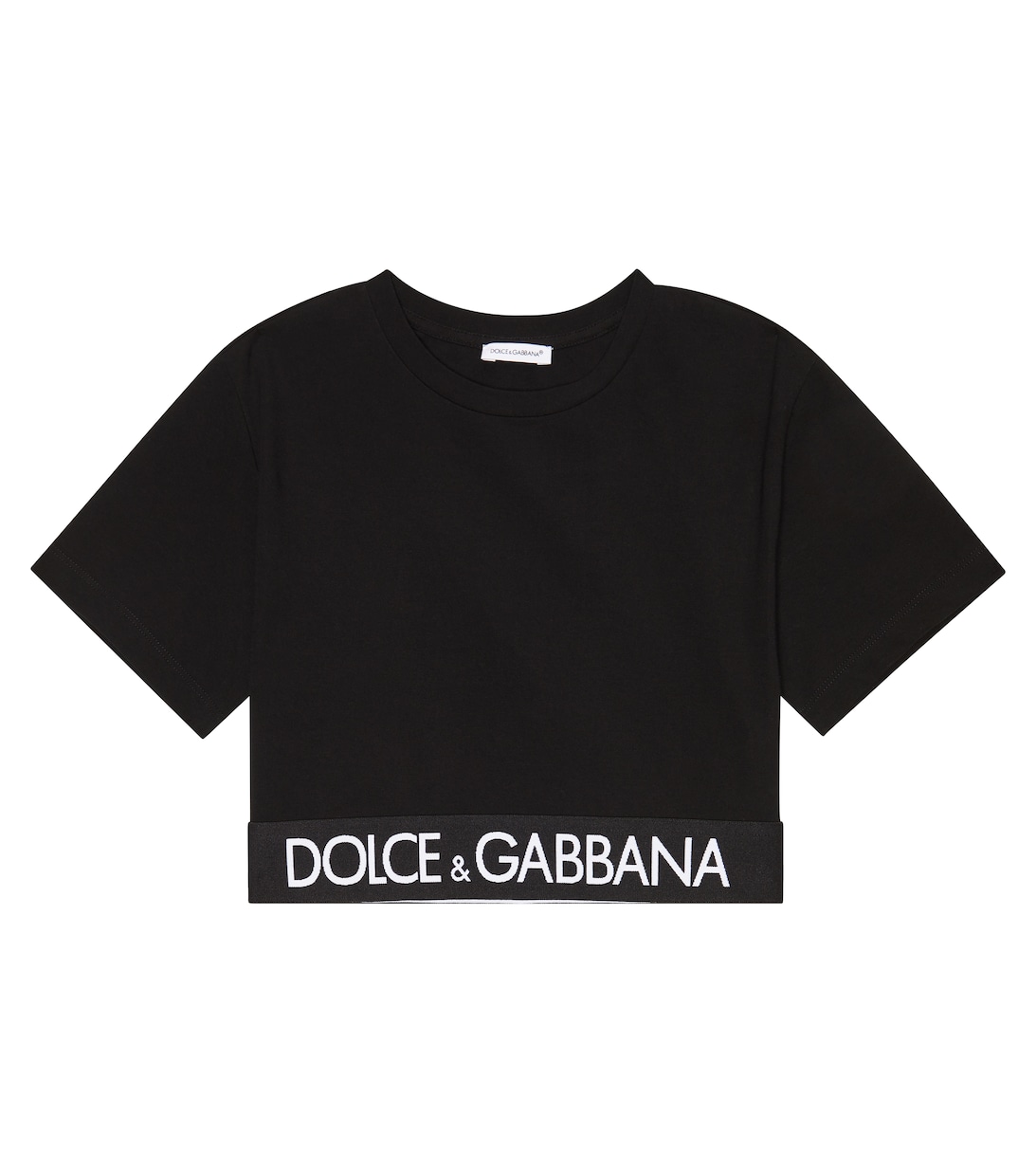 Футболка из смесового хлопка с логотипом Dolce&Gabbana, черный