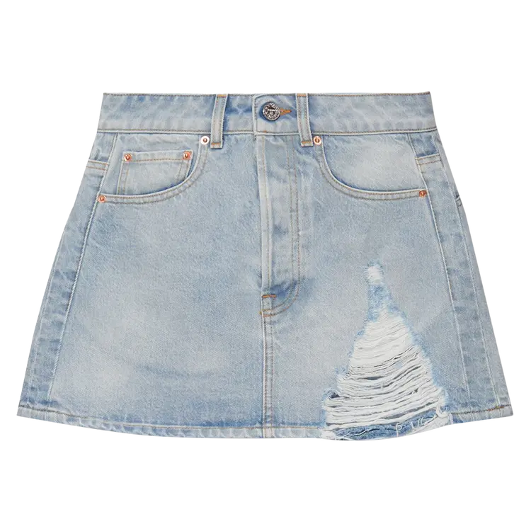 

Юбка Vetements Destroyed Denim Mini 'Blue', синий