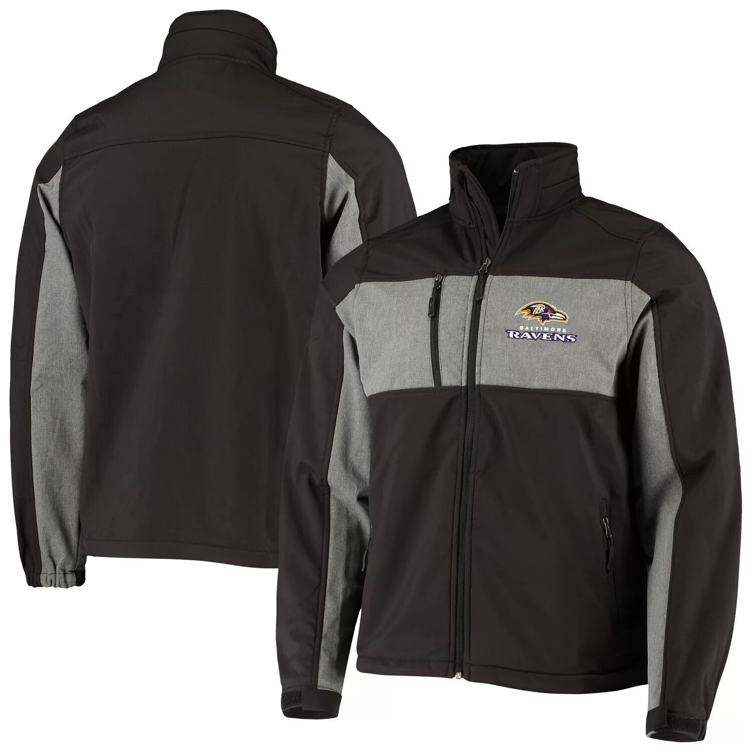 

Мужская черная куртка Dunbrooke Baltimore Ravens Circle Zephyr Softshell с молнией во всю длину, Черный