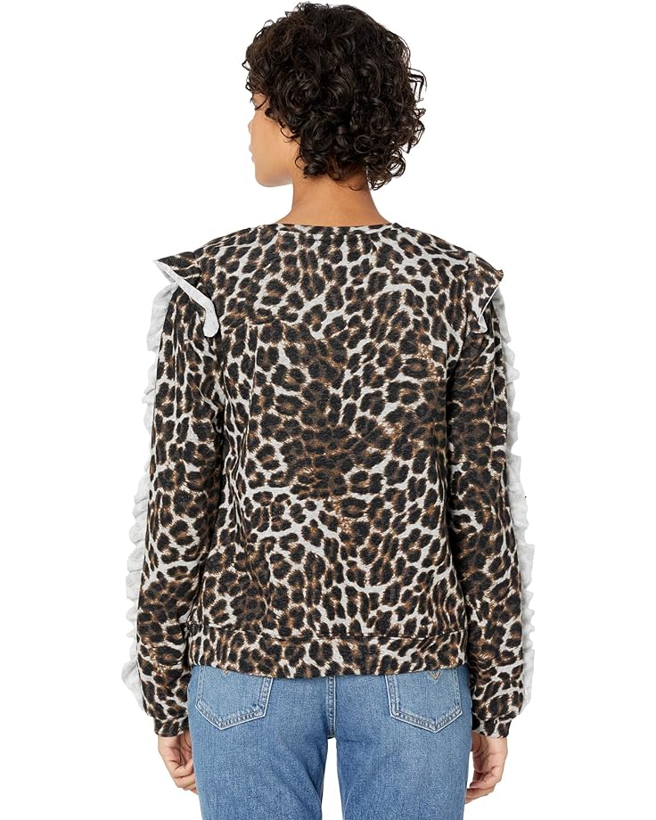 Толстовка 1.STATE Long Sleeve Ruffle Sweatshirt, цвет Luxe Animal цена и фото