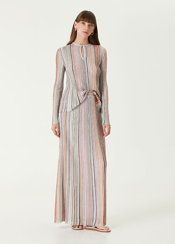 

Полосатая юбка макси с вышивкой Missoni, мультиколор