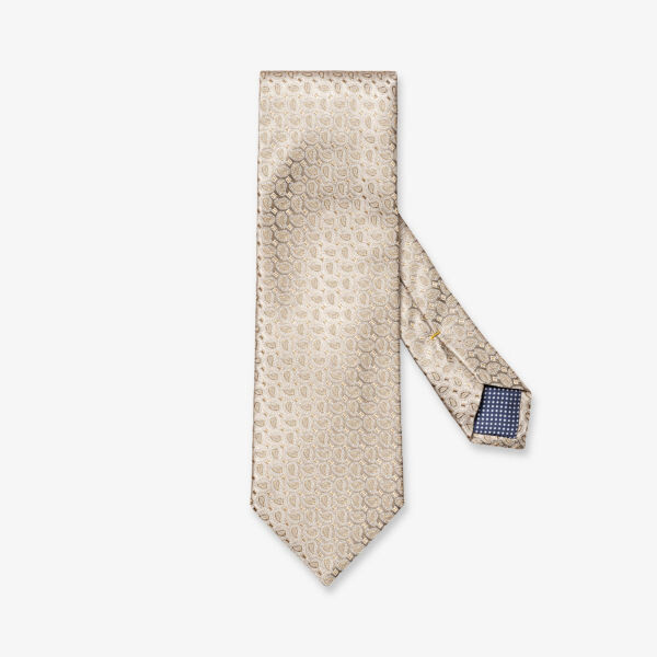 

Шелковый галстук с узором Micro Paisley Eton, бежевый