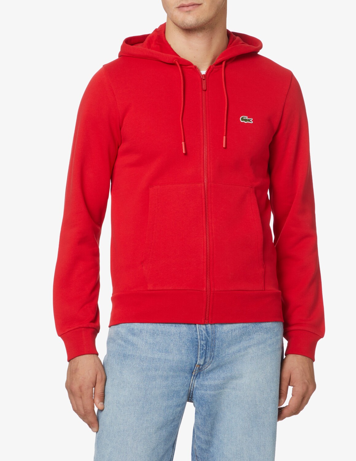

Флисовая толстовка на молнии Lacoste, красный