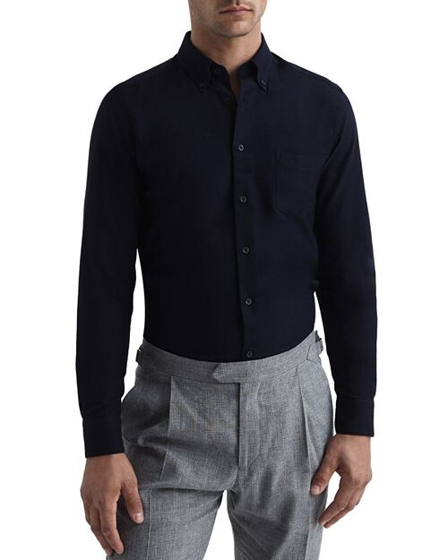 

Оксфордская рубашка приталенного кроя Greenwich REISS, цвет Blue