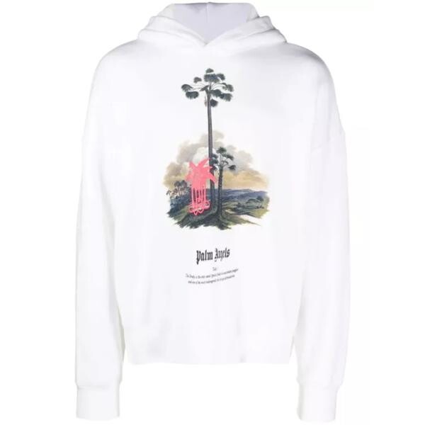 

Футболка tree print hoodie Palm Angels, белый