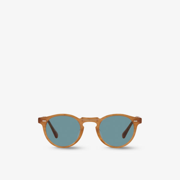 OV5456SU солнцезащитные очки Gregory Peck из ацетата в круглой оправе Oliver Peoples, коричневый