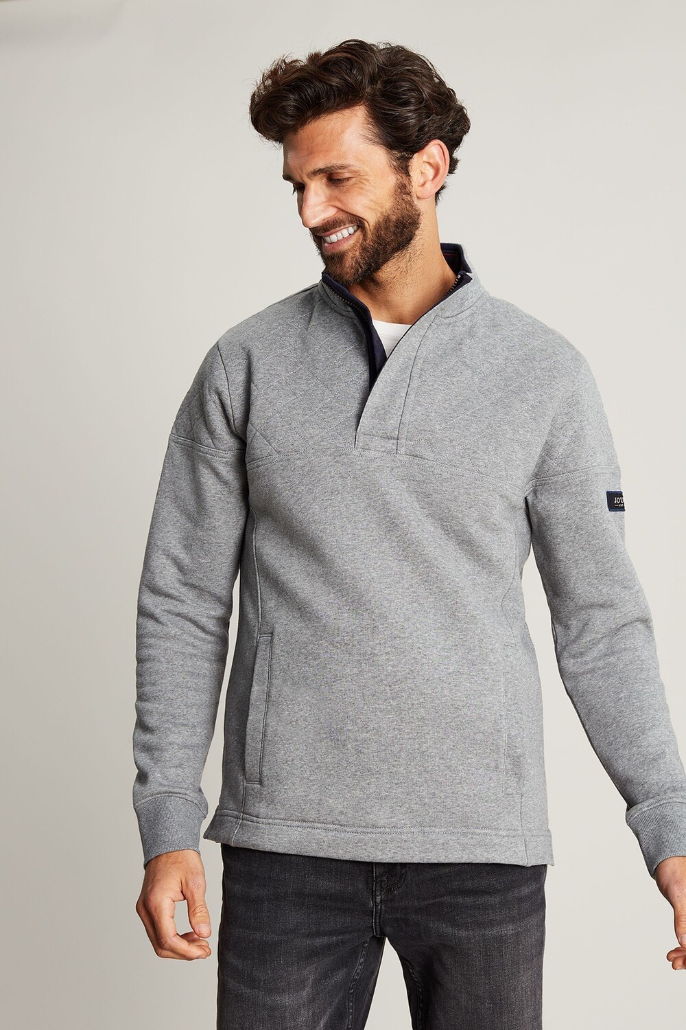 

Толстовка Даррингтон с короткой молнией Joules, серый