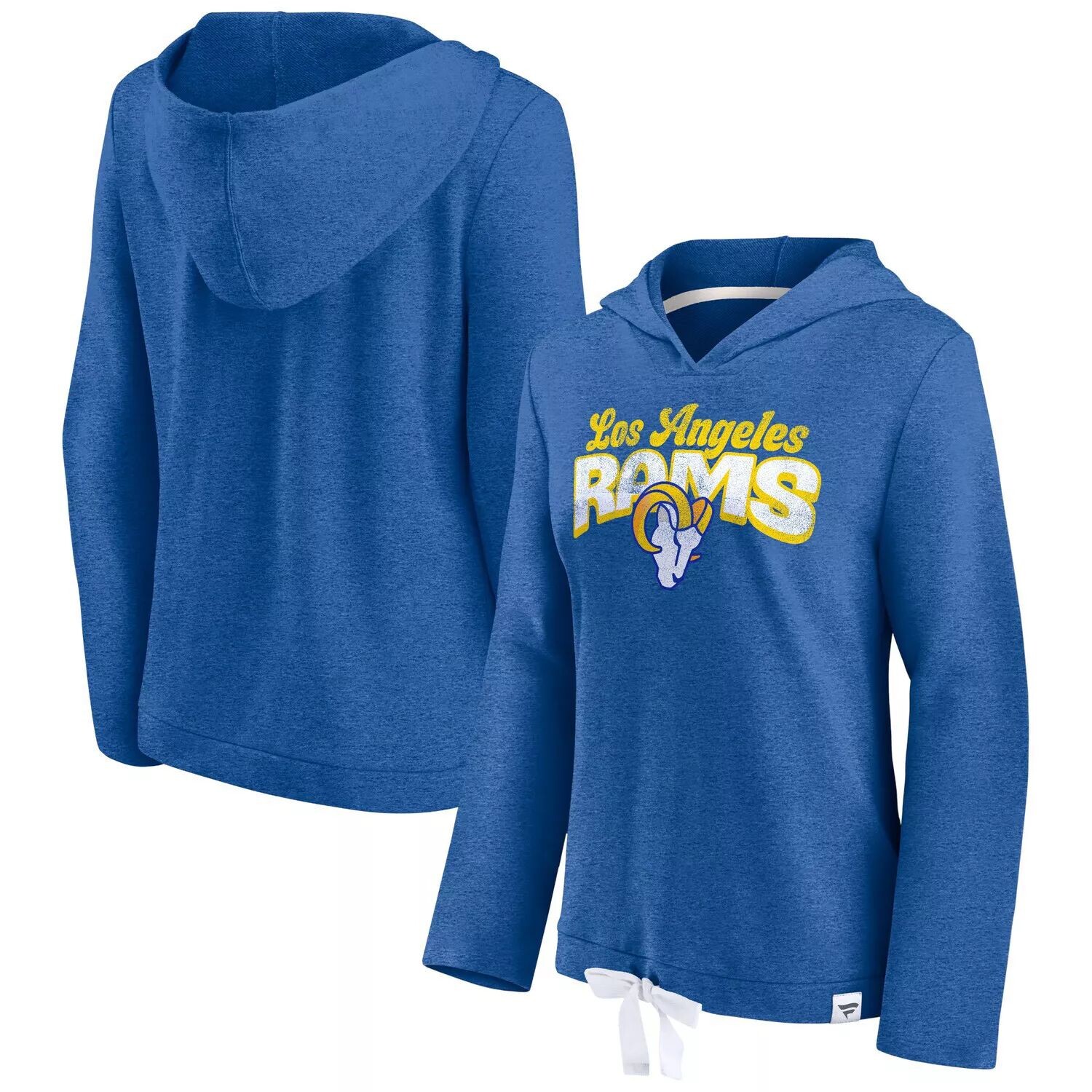 

Женский струящийся пуловер с капюшоном с логотипом Fanatics Royal Los Angeles Rams First Team Fanatics