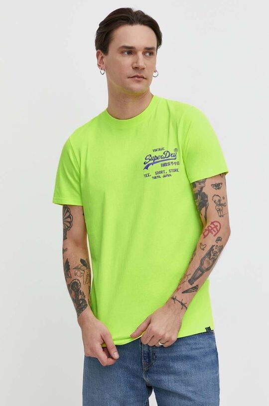 

Хлопковая футболка Superdry, желтый