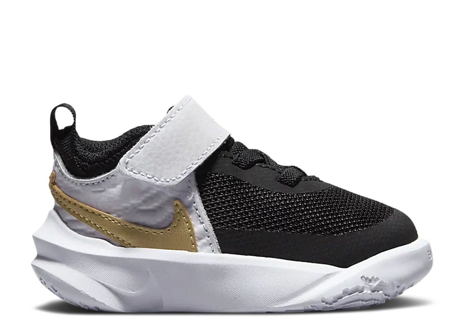 

Кроссовки Nike Team Hustle D10 Td 'Black White Metallic Gold', черный