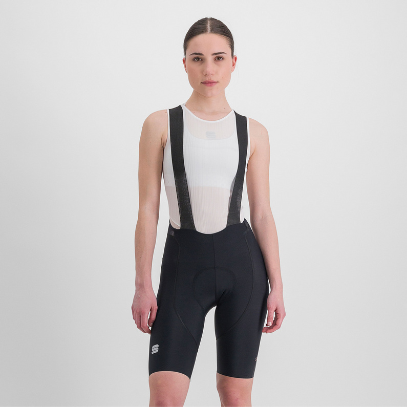 Классический женский короткий нагрудник Sportful, черный комплект мужской велосипедной одежды wilier трикотажная одежда для езды на велосипеде шорты с нагрудником