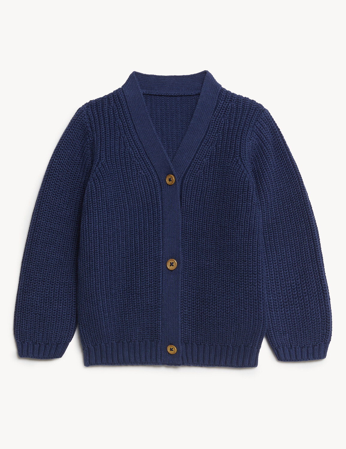 

Вязаный кардиган из чистого хлопка (0–3 года) Marks & Spencer, индиго