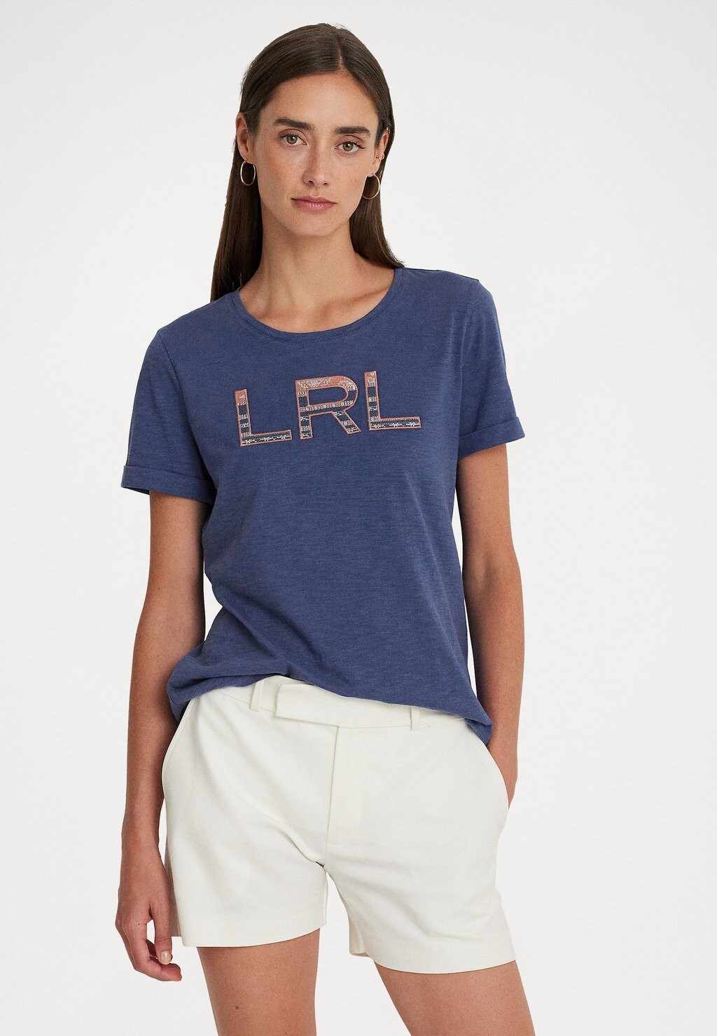 

Футболка с принтом Lauren Ralph Lauren HAILLY SHORT SLEEVE, цвет indigo sail