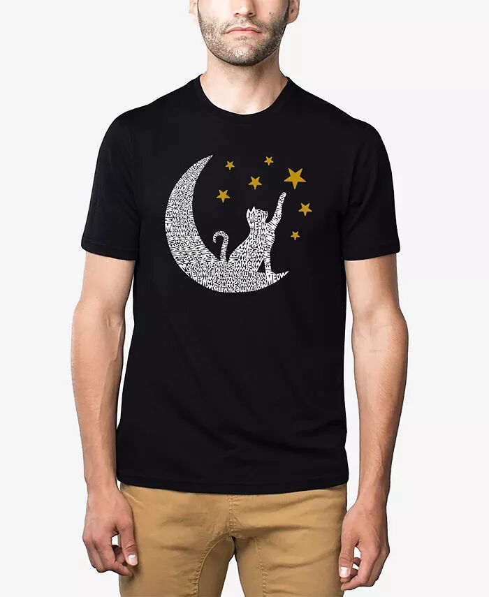 

Cat Moon — мужская футболка премиум-класса Word Art LA Pop Art, черный